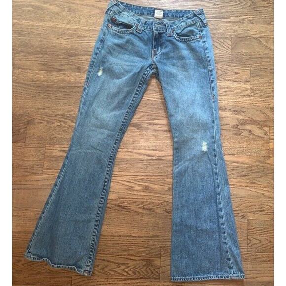 RARE True Religion Y2K Embroidered Lady Godiva denim jeans Nwot boho fall casual - Picture 4 of 4
